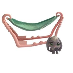 Littlest Pet Shop #648 purple rabbit with hammock
